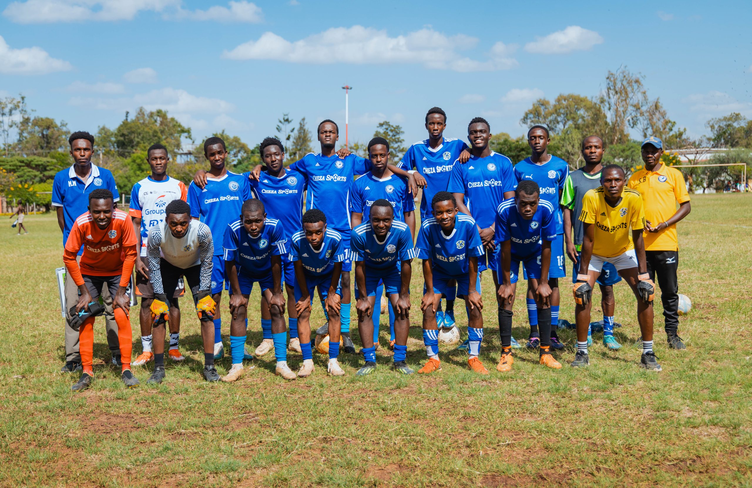 Young footballers training with Cheza Sports Foundation in Nairobi