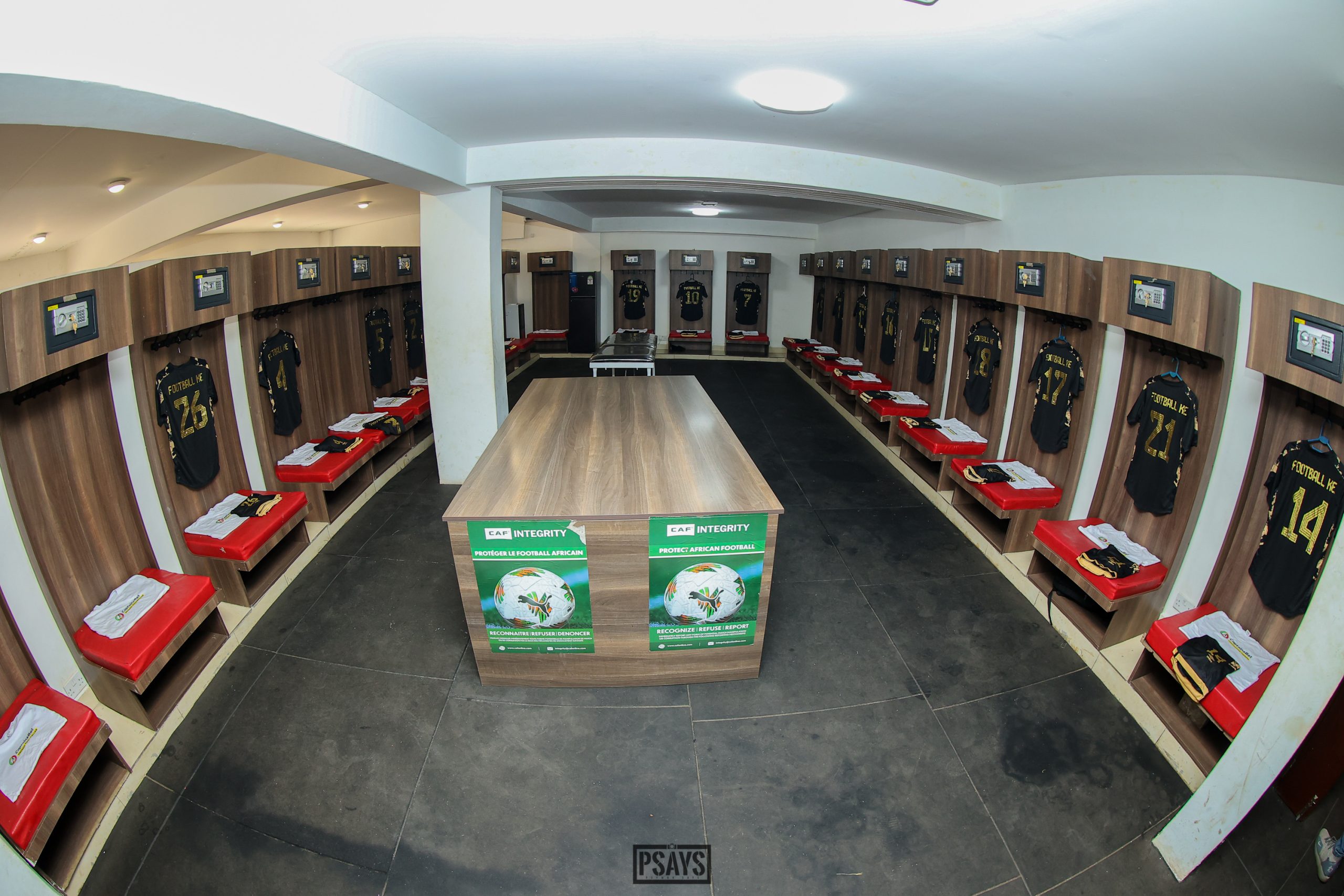 Dressing room prepared before a match